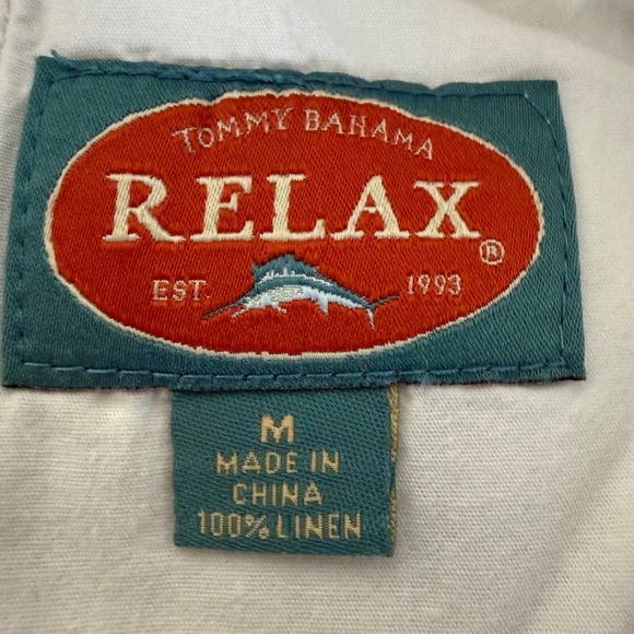 Tommy Bahama Relax Linen Pants Mens Medium Beige Drawstring Casual Beach Comfort - Picture 2 of 9